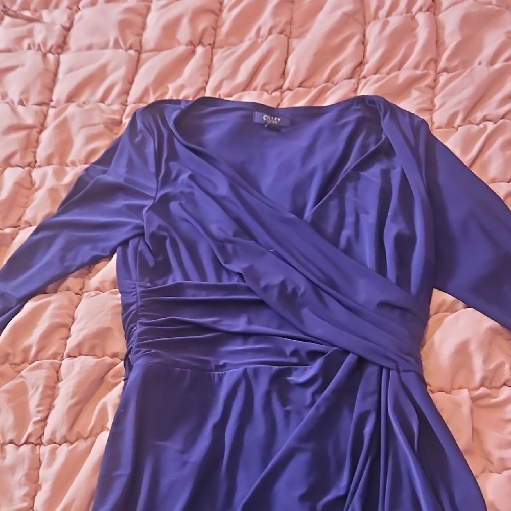 Chaps Royal Blue Long Sleeve Dress